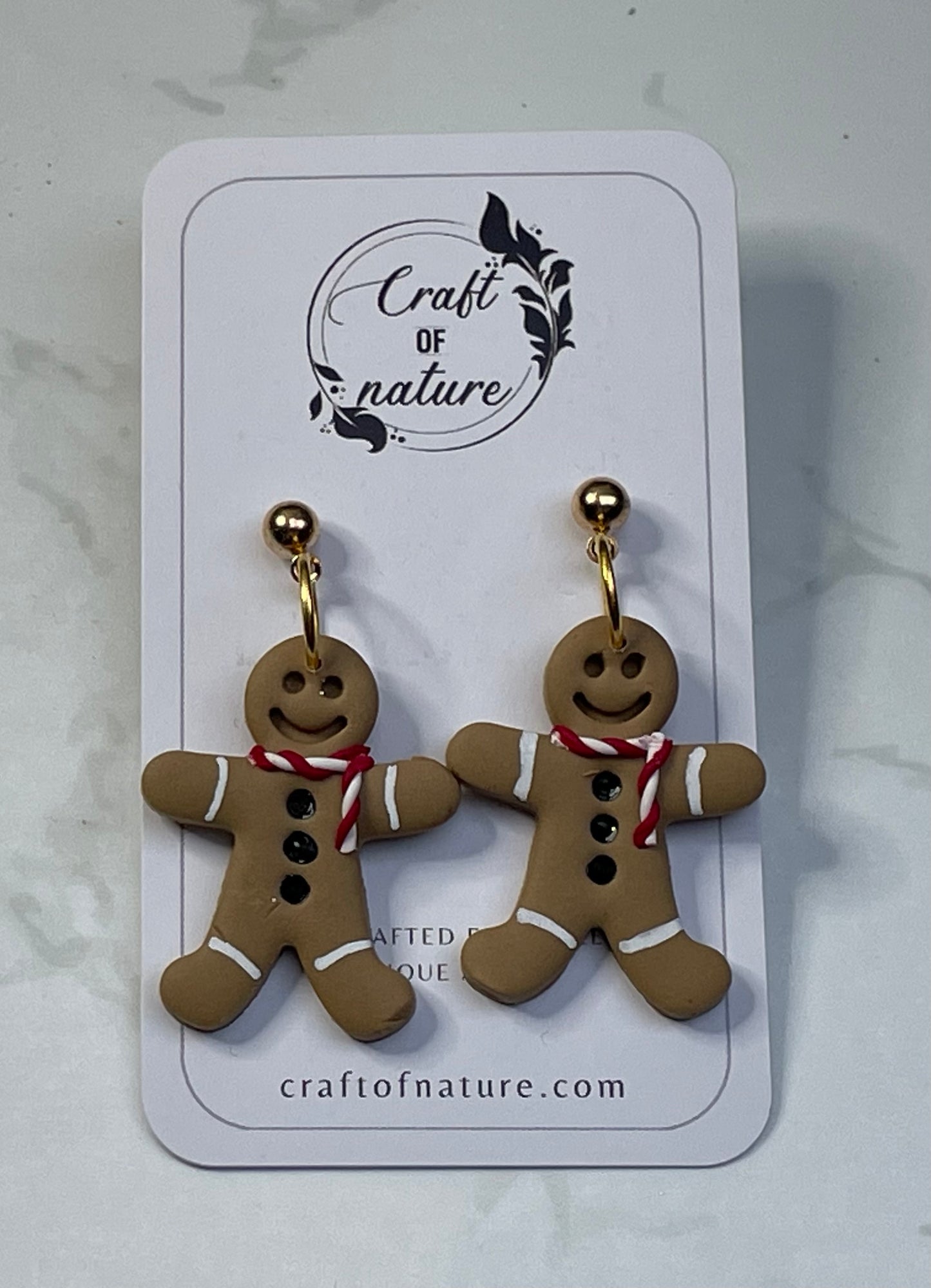 Festive Gingerbread Men Single Drop Earrings