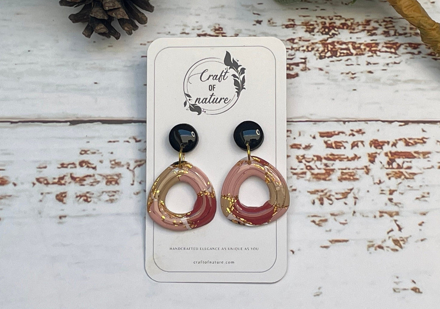 Fancy Drop Hoop Earrings Autumn Colours Design