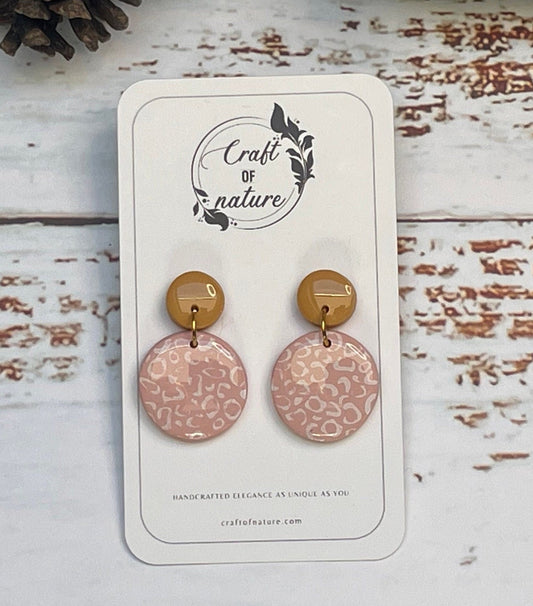 Single Drop Earrings Pink Leopard Print